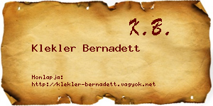 Klekler Bernadett névjegykártya