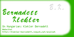 bernadett klekler business card